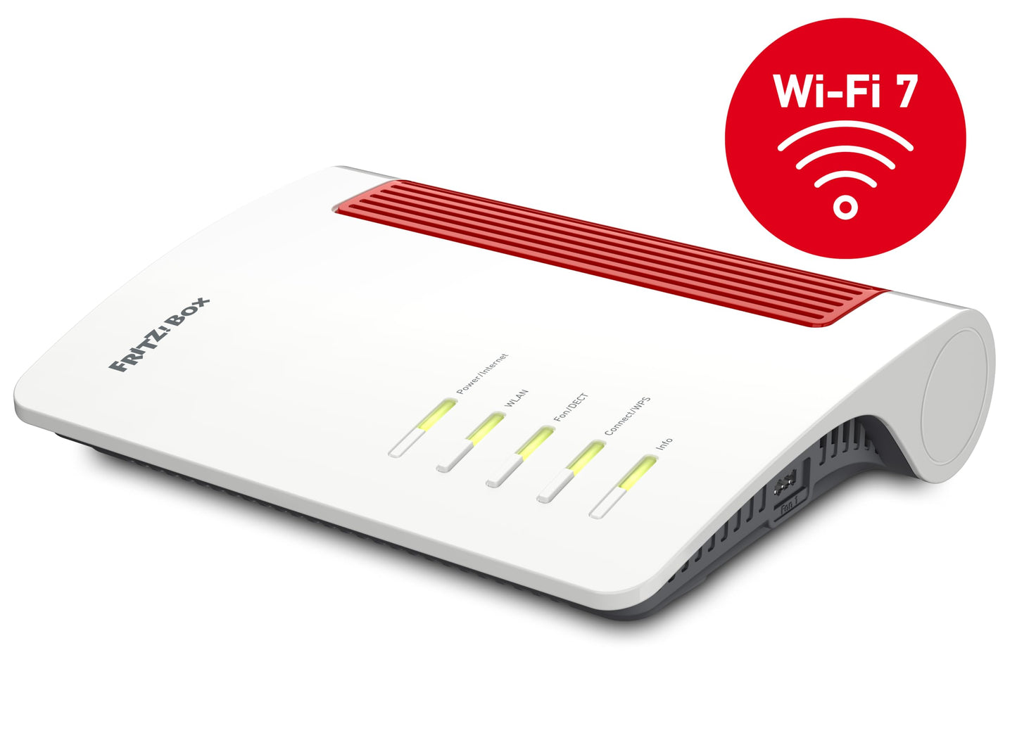 FRITZ Box 4690 Wi-Fi 7 Router – 10-Gigabit WAN/LAN, 3x 2,5-Gigabit LAN, DECT-Basis, WLAN Mesh, Glasfaser kompatibel, weiß/rot