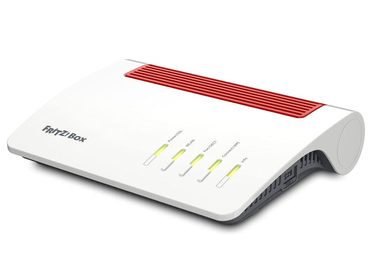 FRITZ Box 7590 AX Exclusive Edition WLAN Router Wi-Fi 6 Mesh DSL 2400 MBit 5 GHz 1200 MBit 2.4 GHz inkl SanDisk USB Stick DECT Basis deutsch